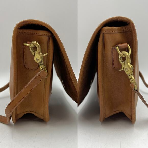 Coach Convertible Clutch 9635 British Tan Leather Shoulder Bag Handbag Purse - Picture 9 of 12